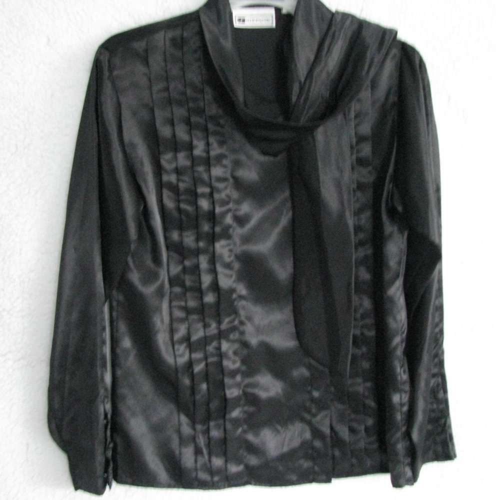 STEFANIE WOMEN'S BLOUSE TOP SHIRT BLACK SIZE 6